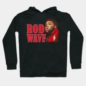 Rod Wave Red Logo Black Hoodie